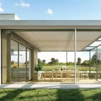 Wintergarten Unterglas Markise in beige